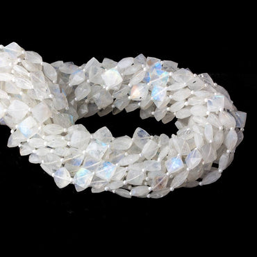 8x8mm Rainbow Moonstone faceted square beads 16 inch 35 pieces AA (ONLINE ORDER ONLY)