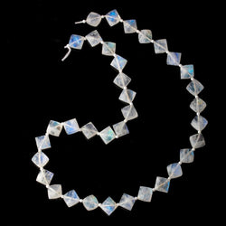 8x8mm Rainbow Moonstone faceted square beads 16 inch 35 pieces AA (ONLINE ORDER ONLY)