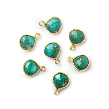8x8mm Vermeil Bezel Turquoise faceted heart Pendant 1 piece (ONLINE ORDER ONLY)