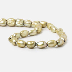 8x9-12x9mm Pale Sage Baroque 2.5mm large hole Pearls 15 in. 38 pcs (ONLINE ORDER ONLY)