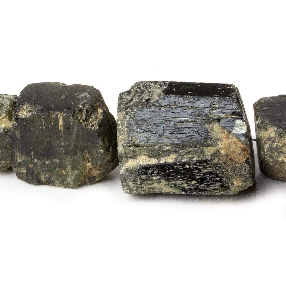 8x9-22x19mm Chrome Diopside Straight Drilled Natural Crystals 8 inch 14 pieces (ONLINE ORDER ONLY)