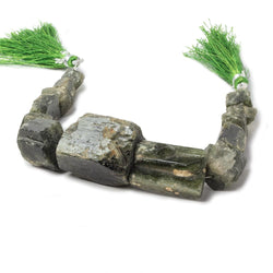 8x9-22x19mm Chrome Diopside Straight Drilled Natural Crystals 8 inch 14 pieces (ONLINE ORDER ONLY)