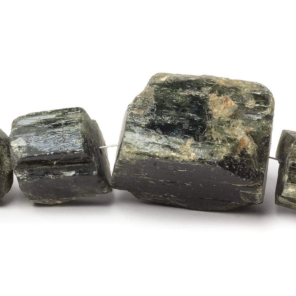 8x9-22x19mm Chrome Diopside Straight Drilled Natural Crystals 8 inch 14 pieces (ONLINE ORDER ONLY)