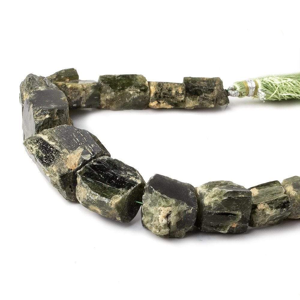 8x9-22x19mm Chrome Diopside Straight Drilled Natural Crystals 8 inch 14 pieces (ONLINE ORDER ONLY)