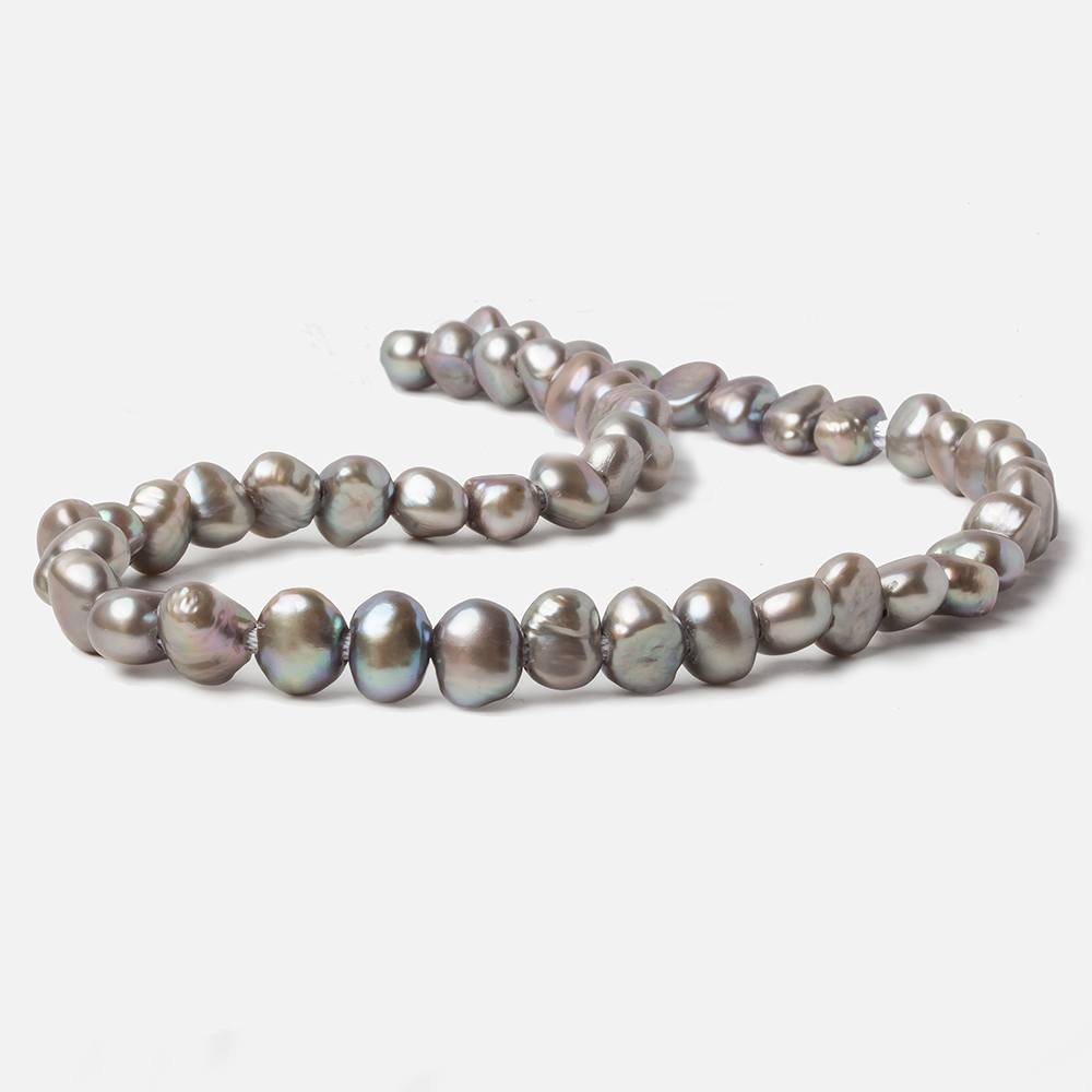 8x9-8x10mm Warm Grey Large Hole Baroque Freshwater Pearls 15 in. 49 pcs (ONLINE ORDER ONLY)