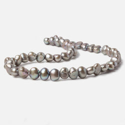 8x9-8x10mm Warm Grey Large Hole Baroque Freshwater Pearls 15 in. 49 pcs (ONLINE ORDER ONLY)