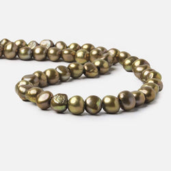 8x9-9x10mm Pea Green   Baroque 2.5mm large hole Pearl (ONLINE ORDER ONLY)