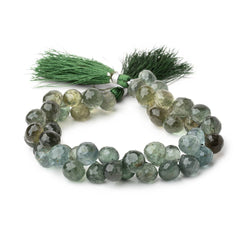 8x9mm Moss Aquamarine Faceted Candy Kiss Beads 8 inch 52 pieces (ONLINE ORDER ONLY)