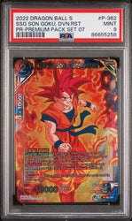 2022 DRAGON BALL SUPER REALM OF THE GODS 7 SSG GOKU, DVN RSTRNT #P-362 - PSA 9 (Online Order Only)