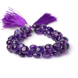 9-10.5mm Amethyst Faceted Candy Kiss Beads 8 inch 51 pieces (ONLINE ORDER ONLY)