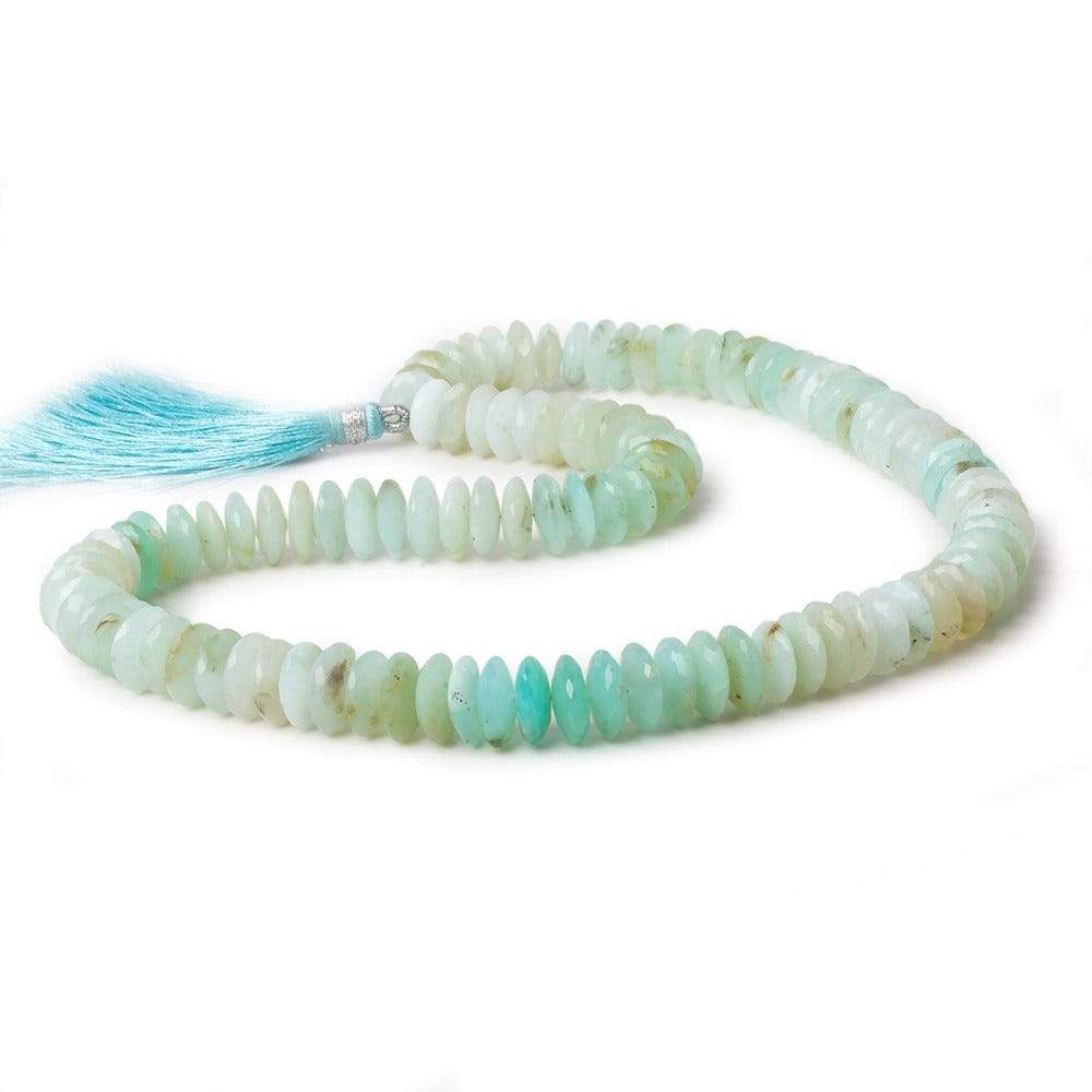 9-10mm Blue Peruvian Opal German Faceted Rondelle Beads 16 inch 108 pieces (ONLINE ORDER ONLY)