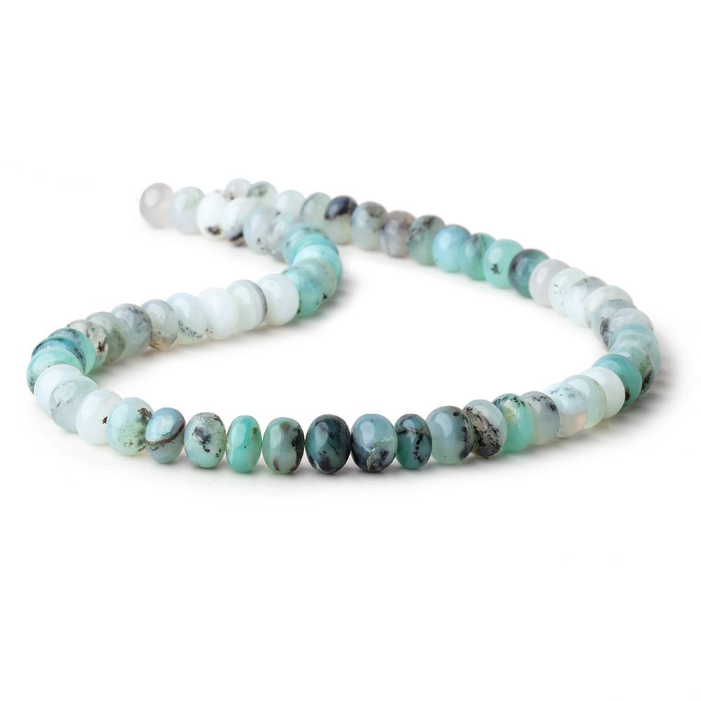 9-10mm Blue Peruvian Opal Plain Rondelle Beads 16 inch 60 pieces (ONLINE ORDER ONLY)