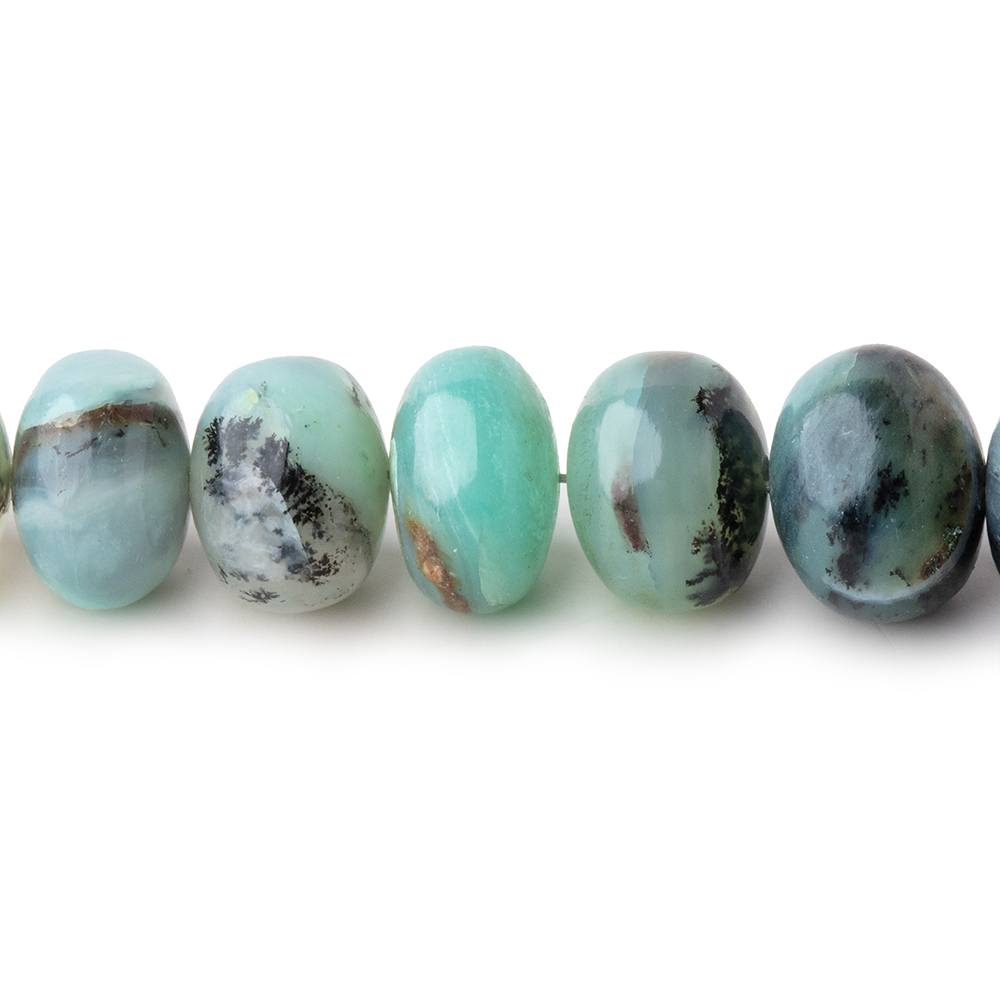 9-10mm Blue Peruvian Opal Plain Rondelle Beads 16 inch 60 pieces (ONLINE ORDER ONLY)