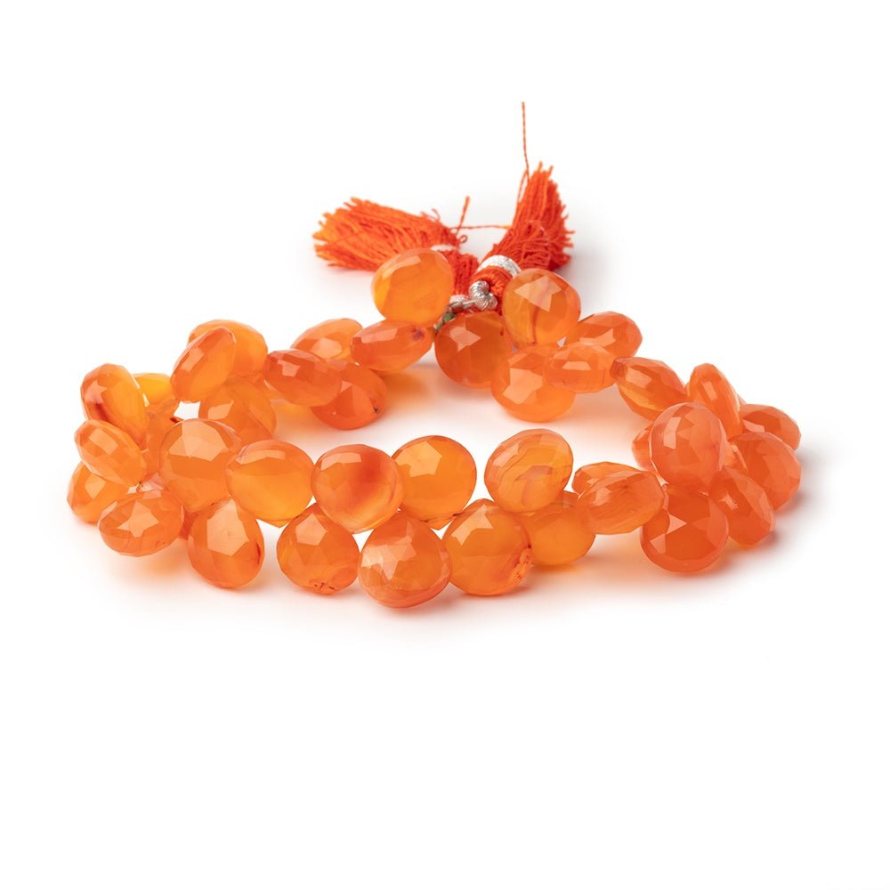 9-10mm Carnelian Faceted Heart Beads 8 inch 45 pieces (ONLINE ORDER ONLY)