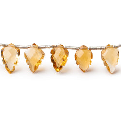 9-10mm Citrine Faceted Leaf Beads 8 inch 25 pieces AA (ONLINE ORDER ONLY)