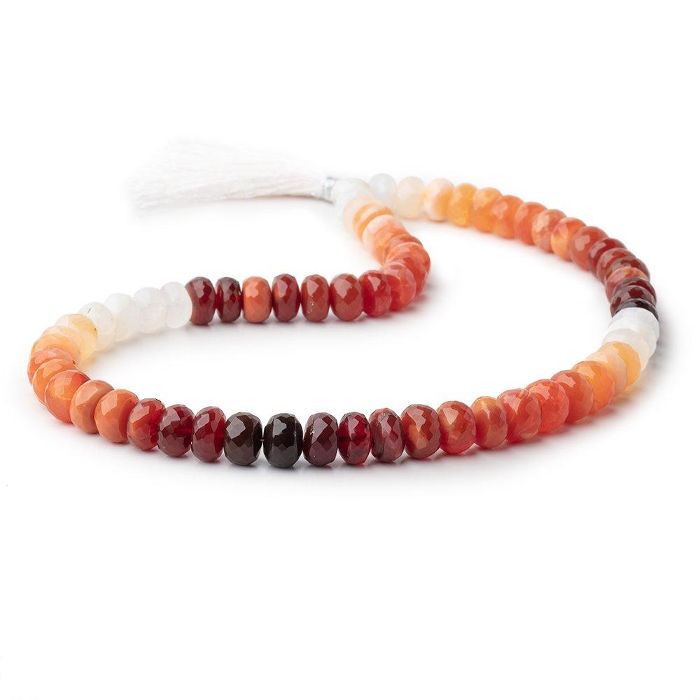 9-10mm Fire Opal Faceted Rondelle Beads 16 inch 66 pieces (ONLINE ORDER ONLY)