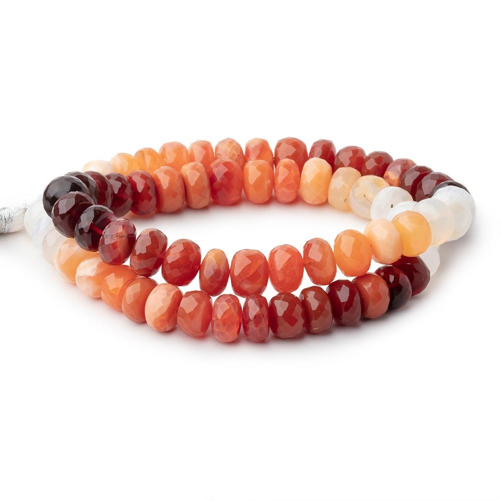 9-10mm Fire Opal Faceted Rondelle Beads 16 inch 66 pieces (ONLINE ORDER ONLY)
