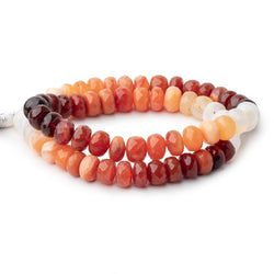 9-10mm Fire Opal Faceted Rondelle Beads 16 inch 66 pieces (ONLINE ORDER ONLY)