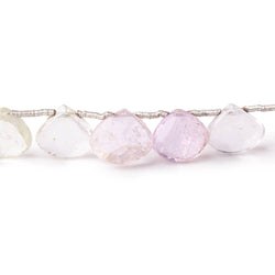 9-10mm Kunzite and Hiddenite Faceted Heart Beads 7.5 inch 18 pieces (ONLINE ORDER ONLY)
