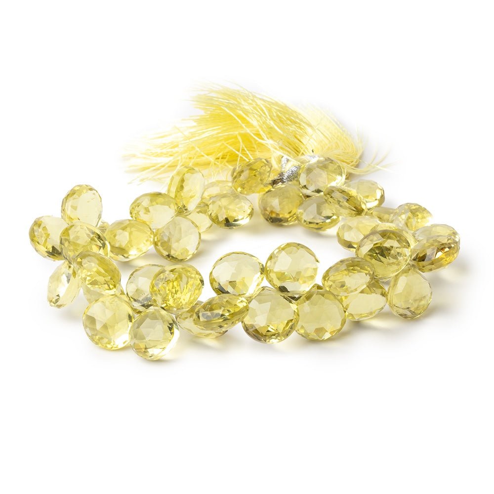 9-10mm Lemon Quartz Faceted Heart Beads 8 inch 44 Beads AAA (ONLINE ORDER ONLY)