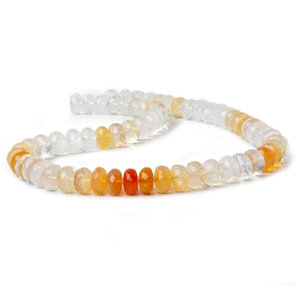 9-10mm Multi Color Fire Opal faceted rondelles 14 inches 65 beads AA (ONLINE ORDER ONLY)