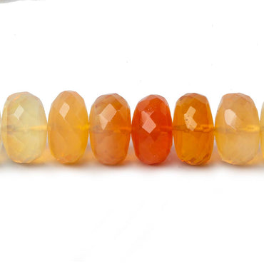 9-10mm Multi Color Fire Opal faceted rondelles 14 inches 65 beads AA (ONLINE ORDER ONLY)