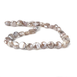 9-10mm Mystic Chocolate Moonstone faceted coins 14 inch 43 beads (ONLINE ORDER ONLY)