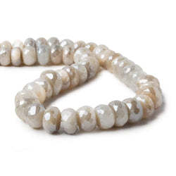 9-10mm Mystic Moonstone faceted rondelle beads 13 inch 52 pieces A (ONLINE ORDER ONLY)