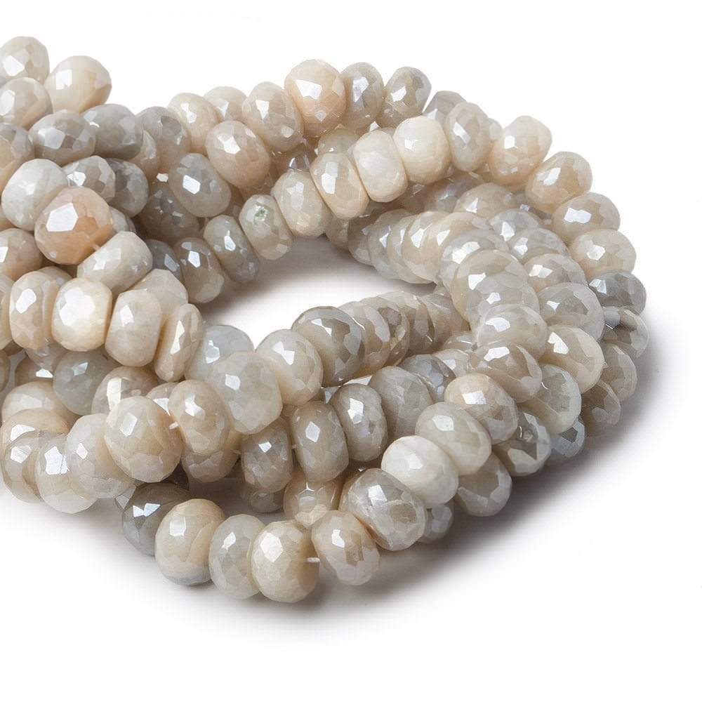 9-10mm Mystic Moonstone faceted rondelle beads 13 inch 52 pieces A (ONLINE ORDER ONLY)