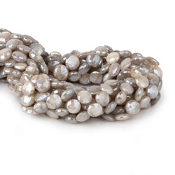 9-10mm Mystic Light Platinum Moonstone faceted coins 14 inch 31 beads (ONLINE ORDER ONLY)