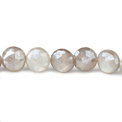 9-10mm Mystic Light Platinum Moonstone faceted coins 14 inch 31 beads (ONLINE ORDER ONLY)