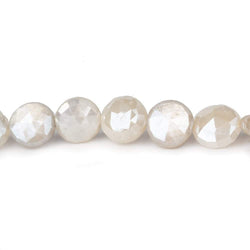 9-10mm Mystic Light White Moonstone faceted coins 14 inch 35 beads (ONLINE ORDER ONLY)