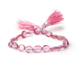 9-10mm Mystic Pink Topaz Faceted Oval beads 7.5 inch 19 pieces (ONLINE ORDER ONLY)