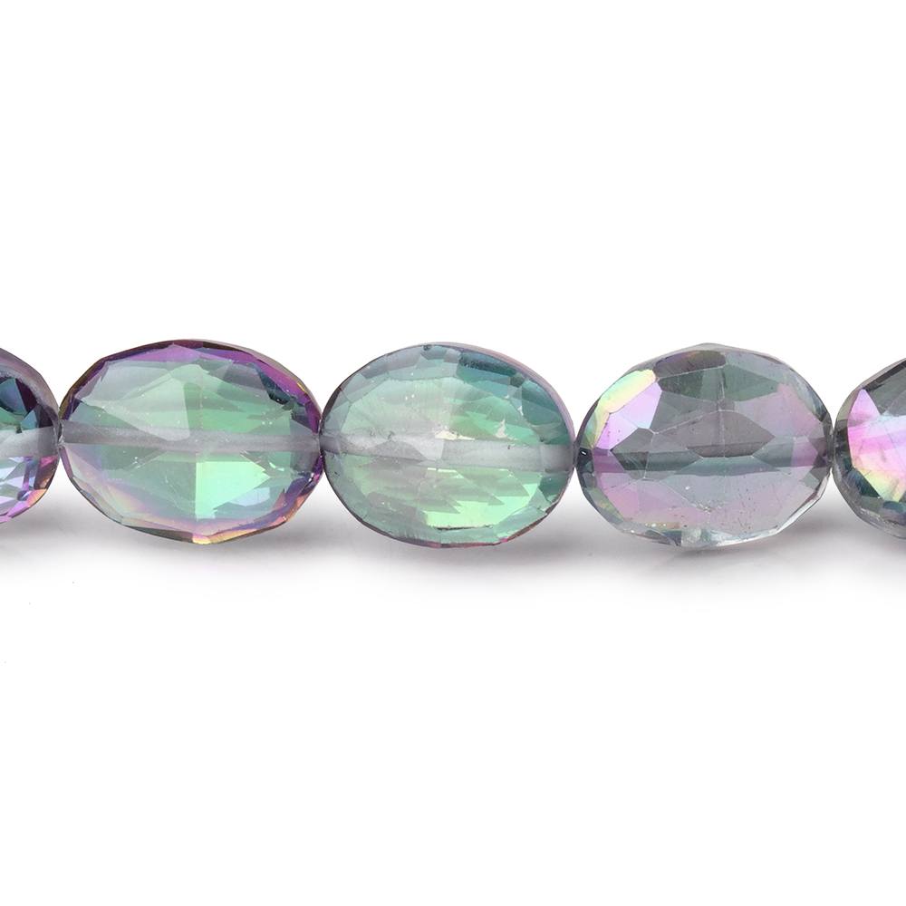 9-10mm Mystic White Topaz Straight Drill Faceted Ovals 9 inch 22 Beads (ONLINE ORDER ONLY)