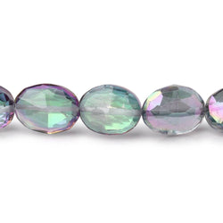 9-10mm Mystic White Topaz Straight Drill Faceted Ovals 9 inch 22 Beads (ONLINE ORDER ONLY)