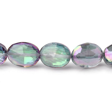 9-10mm Mystic White Topaz Straight Drill Faceted Ovals 9 inch 22 Beads (ONLINE ORDER ONLY)