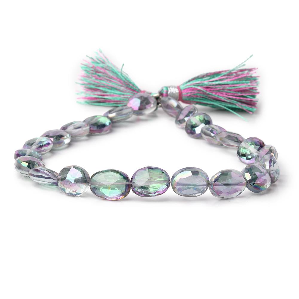 9-10mm Mystic White Topaz Straight Drill Faceted Ovals 9 inch 22 Beads (ONLINE ORDER ONLY)