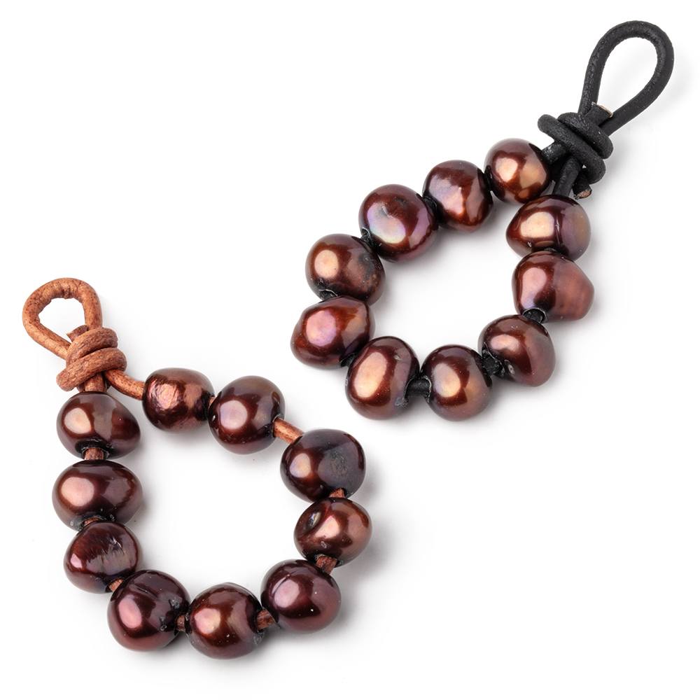 9-10mm Pecan Brown Large Hole Baroque Pearls Set of 10 (ONLINE ORDER ONLY)