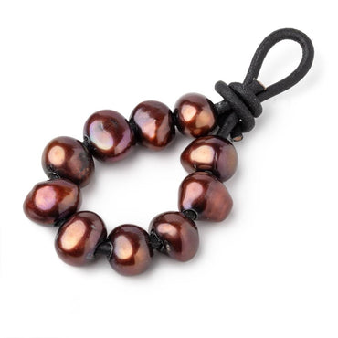 9-10mm Pecan Brown Large Hole Baroque Pearls Set of 10 (ONLINE ORDER ONLY)