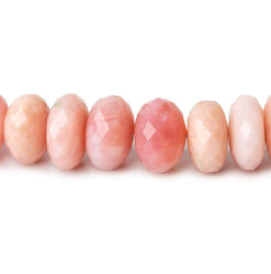 9-10mm Pink Peruvian Opal Faceted Rondelle Beads 14 inch 60 pieces (ONLINE ORDER ONLY)