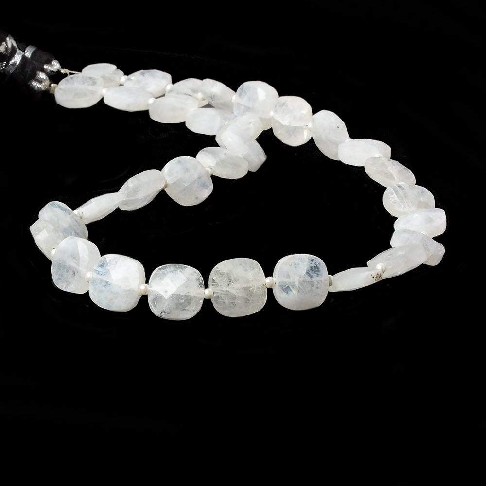 9-10mm Rainbow Moonstone faceted pillow beads 13.5 inch 30 pieces (ONLINE ORDER ONLY)