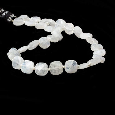 9-10mm Rainbow Moonstone faceted pillow beads 13.5 inch 30 pieces (ONLINE ORDER ONLY)