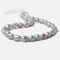 9-10mm Rose' Silver Baroque large hole Freshwater Pearls 16 inch 33 pieces (ONLINE ORDER ONLY)