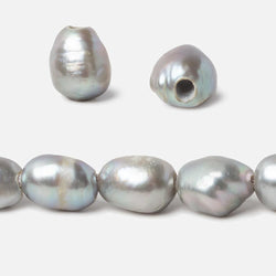 9-10mm Rose' Silver Baroque large hole Freshwater Pearls 16 inch 33 pieces (ONLINE ORDER ONLY)