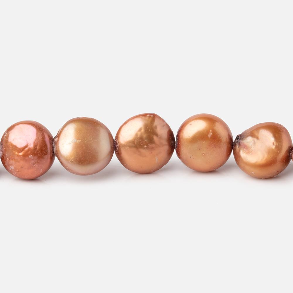 9-10mm Rustic Orange Coin Freshwater Pearls 16 inch 36 pieces (ONLINE ORDER ONLY)