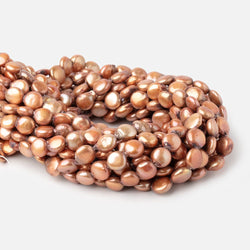 9-10mm Rustic Orange Coin Freshwater Pearls 16 inch 36 pieces (ONLINE ORDER ONLY)