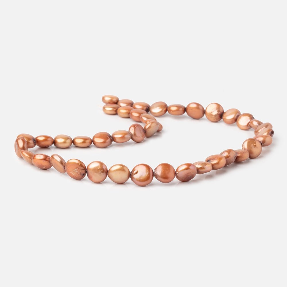 9-10mm Rustic Orange Coin Freshwater Pearls 16 inch 36 pieces (ONLINE ORDER ONLY)