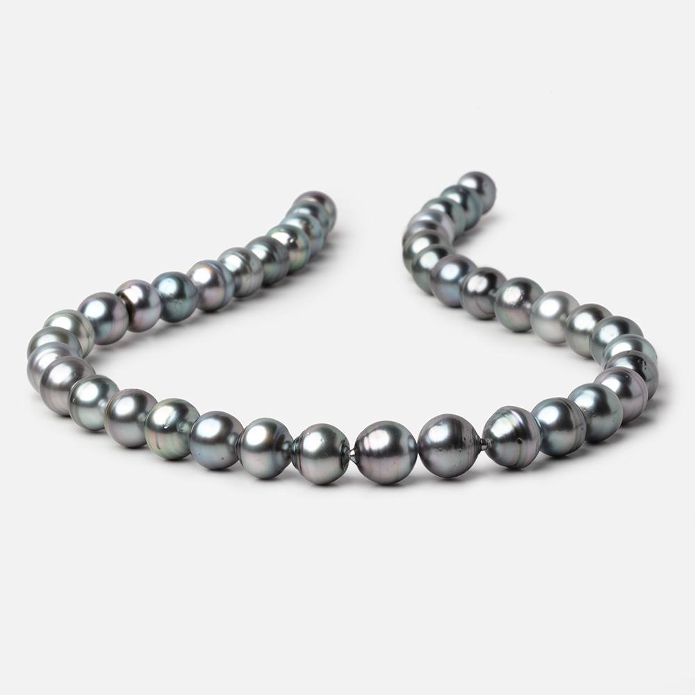 9-10mm Silver Tahitian Saltwater Pearl Beads 15.75 inch 41 pieces A (ONLINE ORDER ONLY)