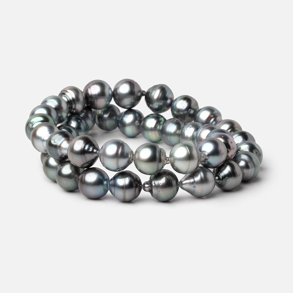 9-10mm Silver Tahitian Saltwater Pearl Beads 15.75 inch 41 pieces A (ONLINE ORDER ONLY)