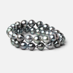 9-10mm Silver Tahitian Saltwater Pearl Beads 15.75 inch 41 pieces A (ONLINE ORDER ONLY)